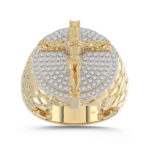 MEN'S RING 0.50CT ROUND DIAMOND 10K YELLOW GOLD