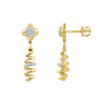 LADIES EARRINGS 0.16CT ROUND DIAMOND 10K YELLOW GOLD