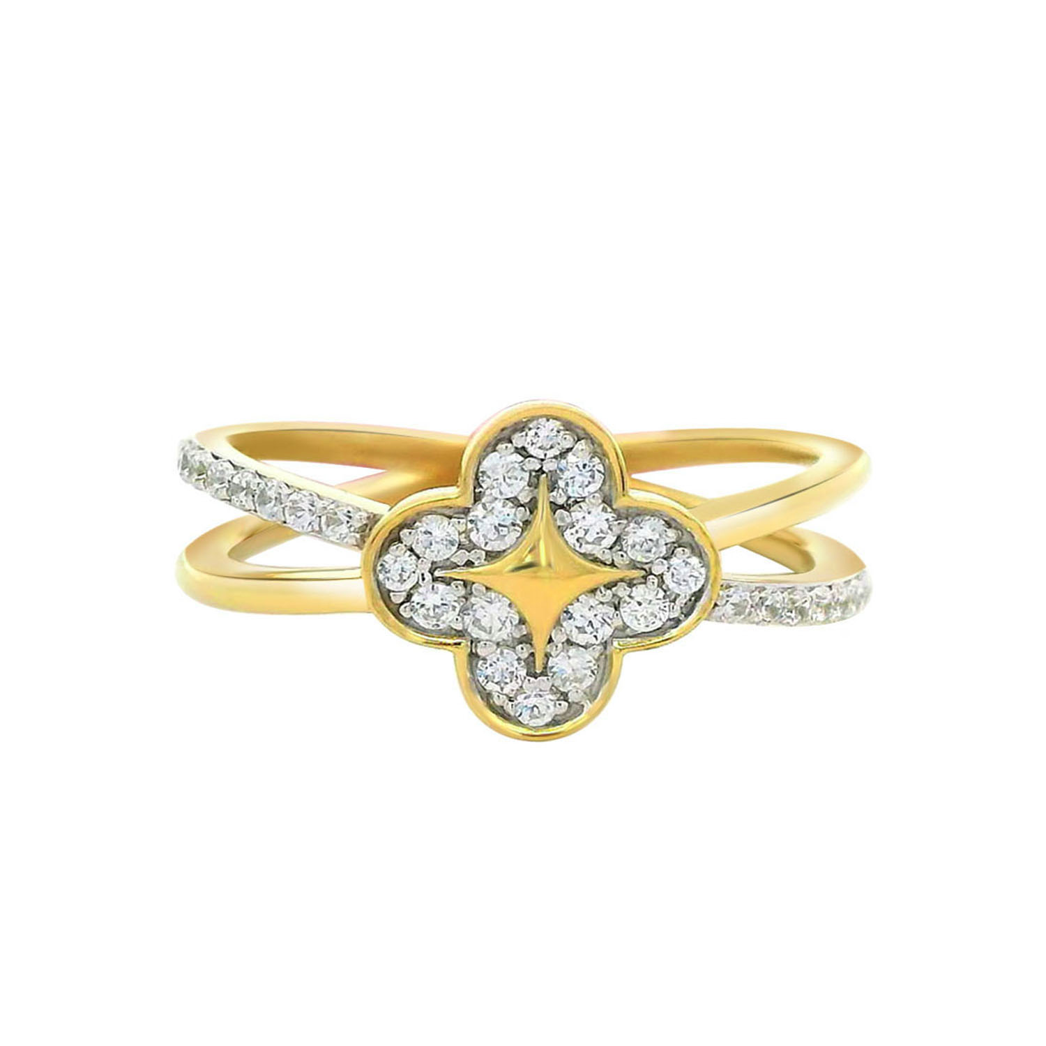 LADIES RING 0.25CT ROUND DIAMOND 10K YELLOW GOLD - Image 1
