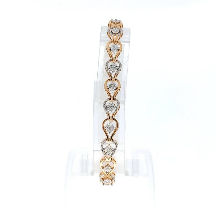 LADIES BRACELET 0.25CT ROUND DIAMOND 10K YELLOW GOLD - Image 1