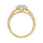 LADIES RING 0.20CT ROUND/BAGUETTE DIAMOND 10K YELLOW GOLD - Image 2