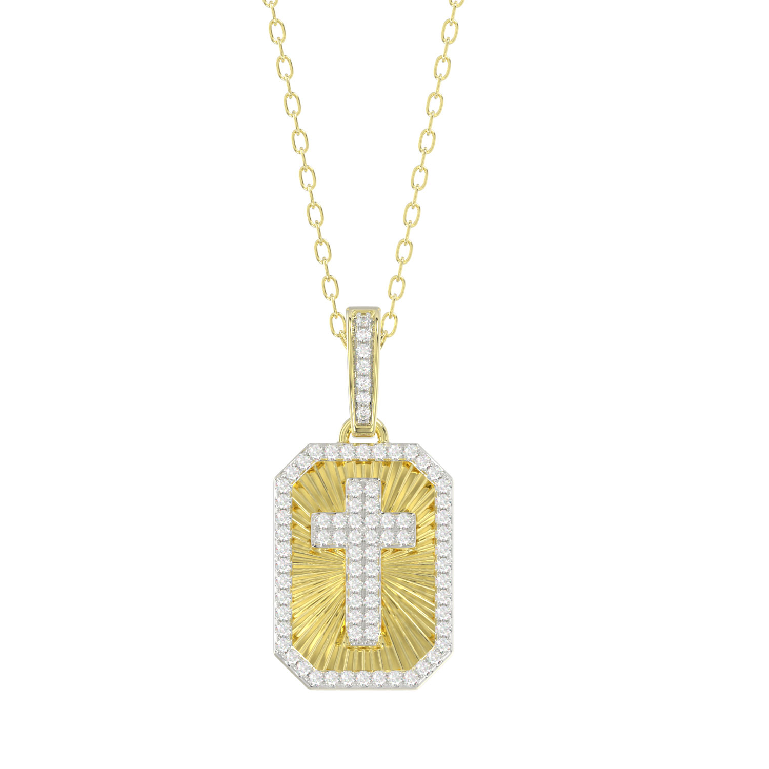 LADIES PENDANT WITH CHAIN 0.20CT ROUND DIAMOND 10K YELLOW GOLD 1 LADIES PENDANT WITH CHAIN 0.20CT ROUND DIAMOND 10K YELLOW GOLD - Image 1
