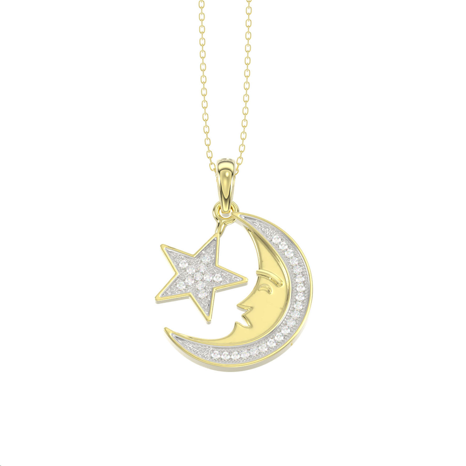 LADIES PENDANT WITH CHAIN 0.10CT ROUND DIAMOND 10K YELLOW GOLD 1 LADIES PENDANT WITH CHAIN 0.10CT ROUND DIAMOND 10K YELLOW GOLD - Image 1