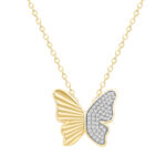 LADIES PENDANT WITH CHAIN 0.16CT ROUND DIAMOND 10K YELLOW GOLD