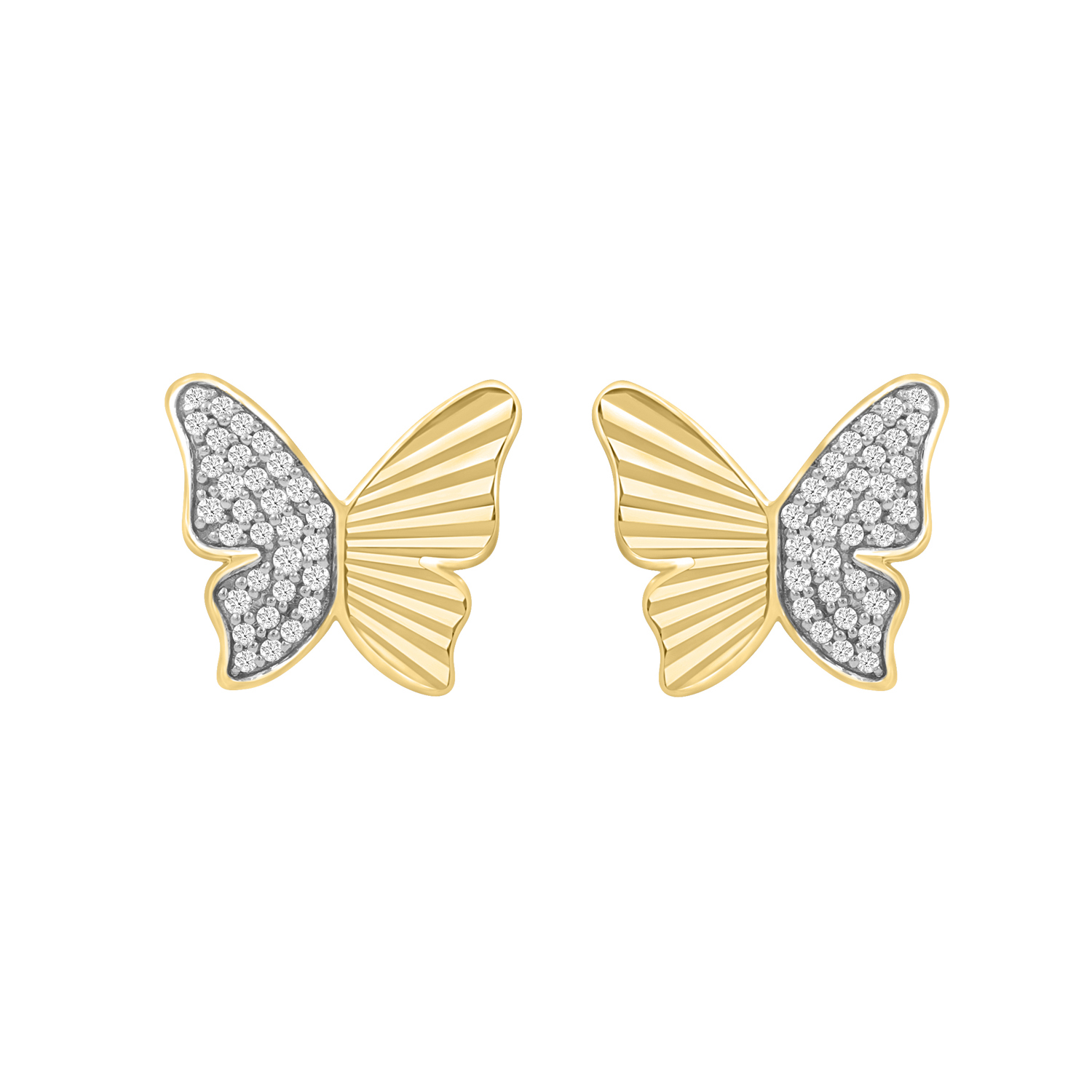 LADIES EARRINGS 0.16CT ROUND DIAMOND 10K YELLOW GOLD 1 LADIES EARRINGS 0.16CT ROUND DIAMOND 10K YELLOW GOLD - Image 1