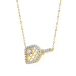 LADIES PENDANT WITH CHAIN 0.16CT ROUND DIAMOND 10K YELLOW GOLD - Image 2