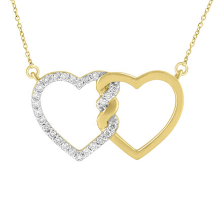 LADIES NECKLACE 0.20CT ROUND DIAMOND 10K YELLOW GOLD