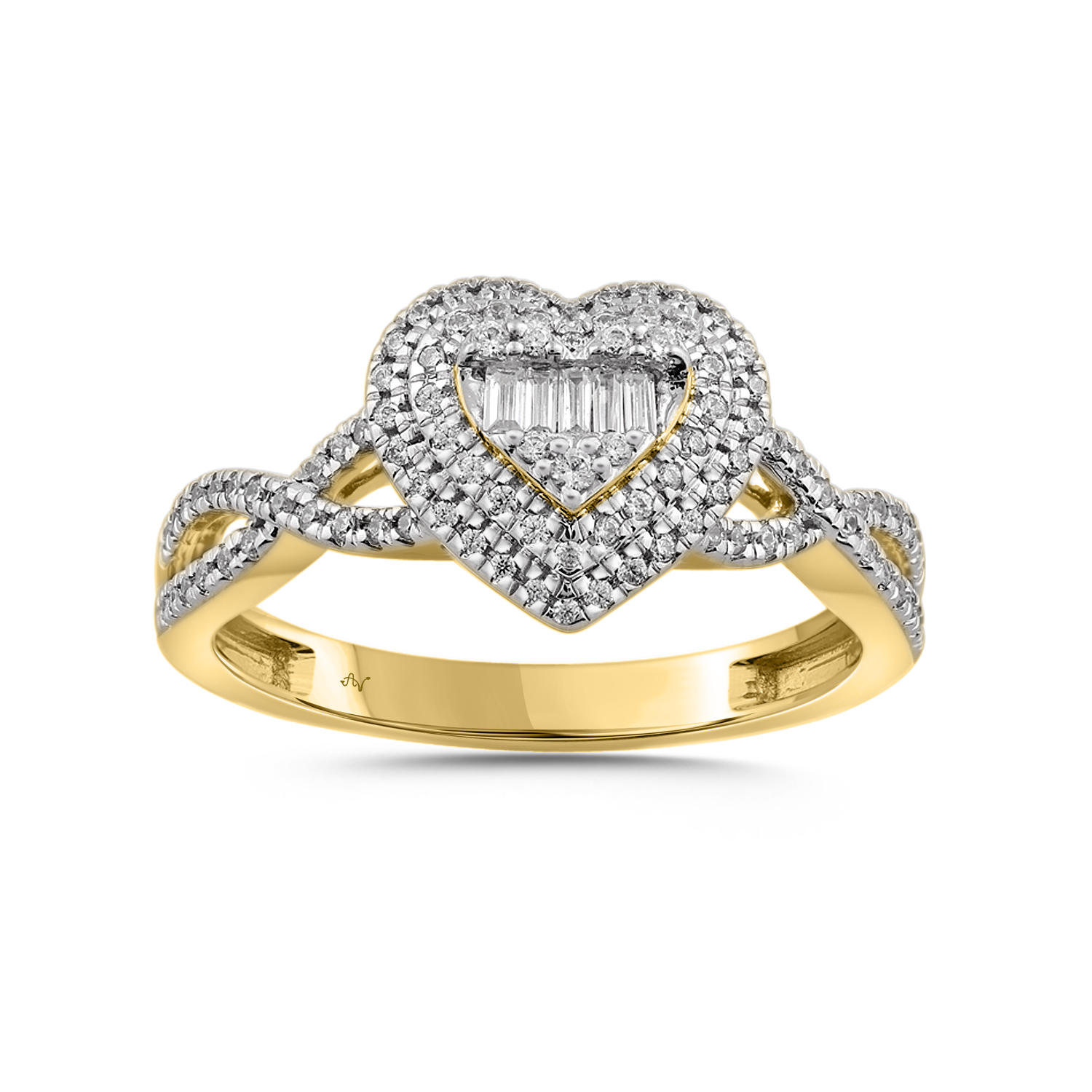 LADIES RING 0.33CT ROUND/BAGUETTE DIAMOND 10K YELLOW GOLD 1 LADIES RING 0.33CT ROUND/BAGUETTE DIAMOND 10K YELLOW GOLD - Image 1