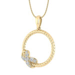 LADIES PENDANT WITH CHAIN 0.25CT ROUND DIAMOND 10K YELLOW GOLD - Image 2
