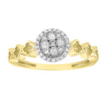 LADIES RING 0.13CT ROUND DIAMOND 10K YELLOW GOLD