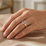 LADIES RING 0.10CT ROUND DIAMOND 10K YELLOW GOLD - Image 6