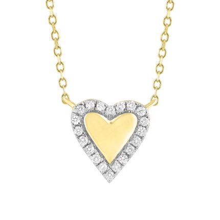 LADIES NECKLACE 0.10CT ROUND DIAMOND 10K YELLOW GOLD