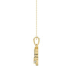 LADIES PENDANT 0.15CT ROUND/BAGUETTE DIAMOND 10K YELLOW GOLD - Image 3