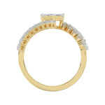 LADIES RING 0.65CT ROUND/BAGUETTE DIAMOND 14K YELLOW GOLD - Image 2