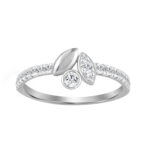 Elegance Ladies Round Diamond Cluster Fashion Ring In 10K White Gold – Marquise Design