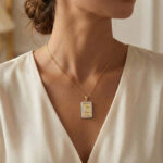 Elegant Ladies 0.20Ct Round Diamond “C Alphabet Fashion Pendant With Chain – 10K Yellow Gold - Image 3