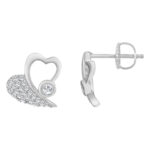 LADIES EARRINGS 0.20CT ROUND DIAMOND 10K WHITE GOLD