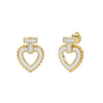 LADIES EARRINGS 0.15CT ROUND DIAMOND 10K YELLOW GOLD