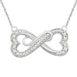LADIES NECKLACE 0.20CT ROUND DIAMOND STERLING SILVER/WHITE GOLD