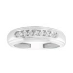 MEN'S BAND 0.15CT ROUND DIAMOND 10K WHITE GOLD