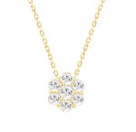 LADIES  PENDANT WITH CHAIN 0.50CT ROUND DIAMOND 14K YELLOW GOLD