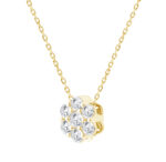 LADIES  PENDANT WITH CHAIN 0.50CT ROUND DIAMOND 14K YELLOW GOLD - Image 2