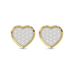 MEN'S HEART YUVA EARRING 0.10CT ROUND DIAMOND 10K YELLOW GOLD