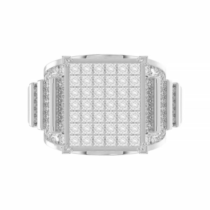 LADIES RING 4.00CT ROUND/PRINCESS/BAGUETTE DIAMOND 10K WHITE GOLD - Image 5