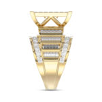 LADIES RING 4.00CT ROUND/PRINCESS/BAGUETTE DIAMOND 10K YELLOW GOLD - Image 3