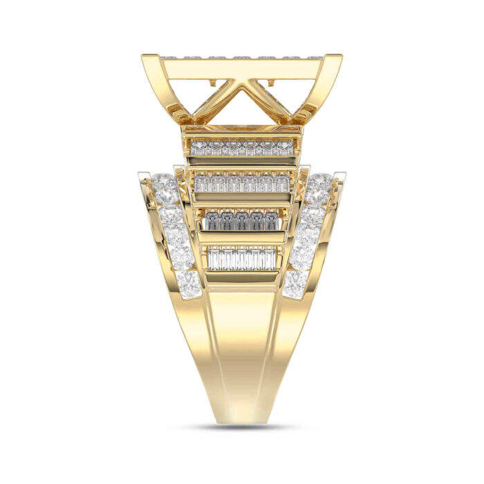 LADIES RING 4.00CT ROUND/PRINCESS/BAGUETTE DIAMOND 10K YELLOW GOLD - Image 3