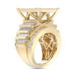 LADIES RING 4.00CT ROUND/PRINCESS/BAGUETTE DIAMOND 10K YELLOW GOLD - Image 4