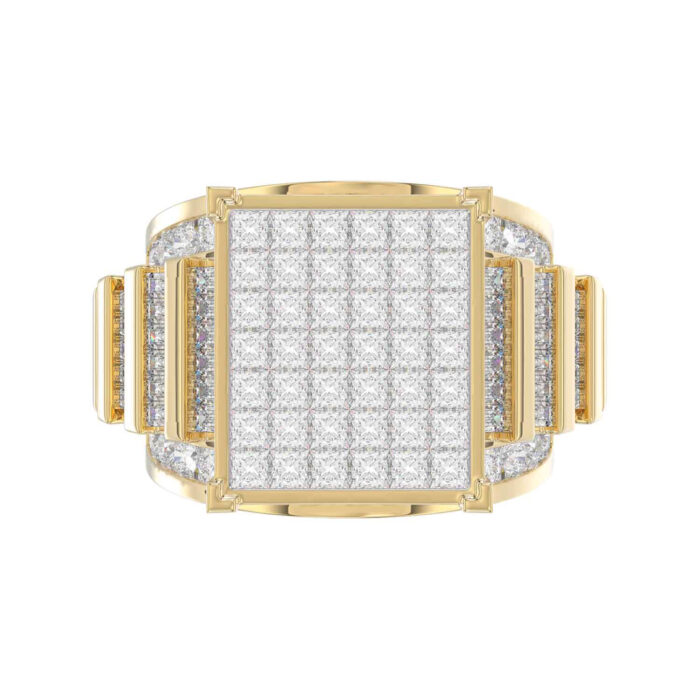 LADIES RING 4.00CT ROUND/PRINCESS/BAGUETTE DIAMOND 10K YELLOW GOLD - Image 5