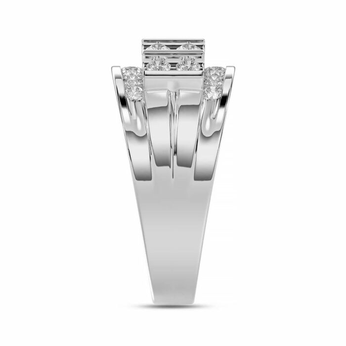 MEN'S BAND 1.50CT ROUND DIAMOND 10K WHITE GOLD - Image 3