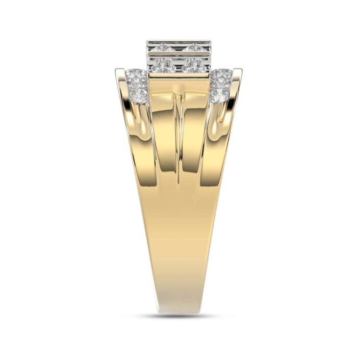 MEN'S BAND 1.50CT ROUND DIAMOND 10K YELLOW GOLD - Image 3