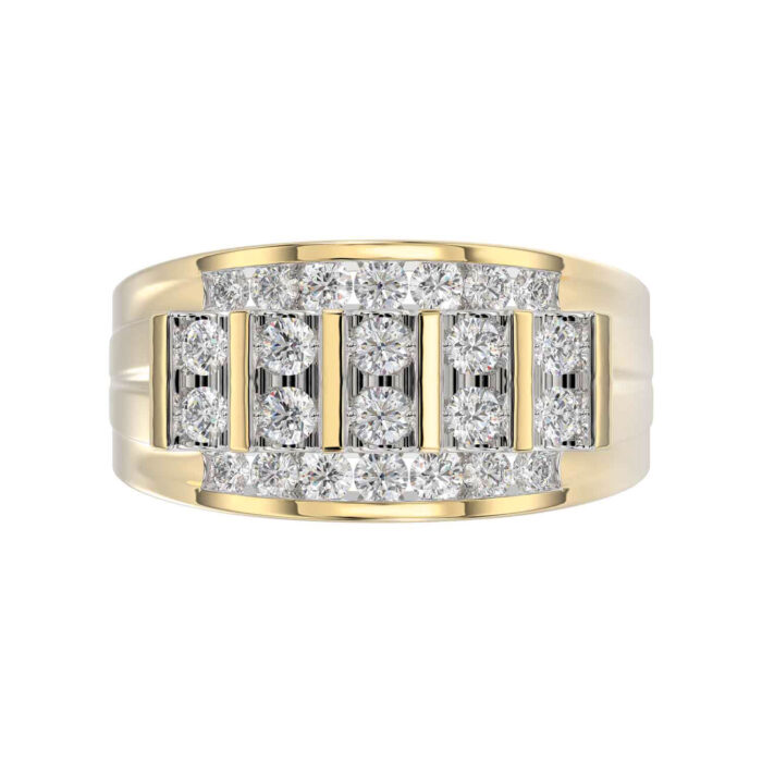 MEN'S BAND 1.50CT ROUND DIAMOND 10K YELLOW GOLD - Image 5