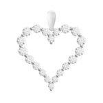 LADIES HEART PENDANT WITH CHAIN 0.50CT ROUND DIAMOND 10K WHITE GOLD