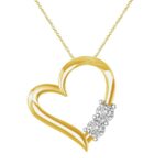 LADIES PENDANT WITH CHAIN 0.10CT ROUND DIAMOND 10K YELLOW GOLD