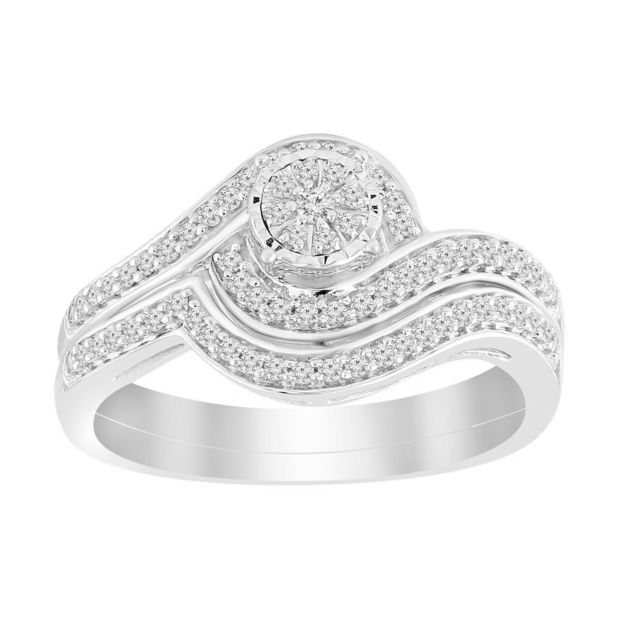LADIES BIRDAL RING 0.33CT ROUND DIAMOND 10K WHITE GOLD 1 LADIES BIRDAL RING 0.33CT ROUND DIAMOND 10K WHITE GOLD - Image 1