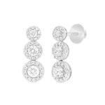 LADIES EARRINGS 3 3/4CT ROUND DIAMOND 14K WHITE GOLD (CENTER STONE ROUND DIAMOND 1 1/3C T ) - Image 3
