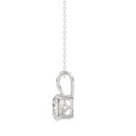 LADIES SOLITAIRE PENDANT WITH CHAIN 1 1/2CT ROUND DIAMOND 14K WHITE GOLD - Image 2