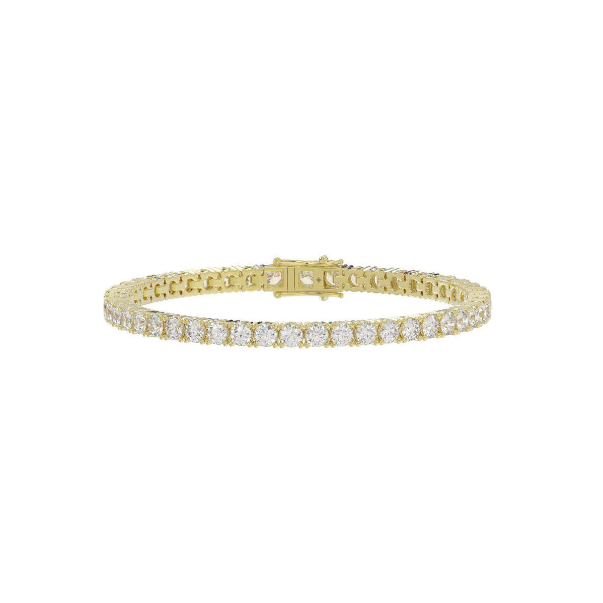 LADIES BRACELET 7CT ROUND DIAMOND 14K YELLOW GOLD 1 LADIES BRACELET 7CT ROUND DIAMOND 14K YELLOW GOLD - Image 1