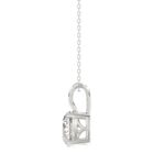 LADIES SOLITAIRE PENDANT WITH CHAIN 2CT ROUND DIAMOND 14K WHITE GOLD - Image 2