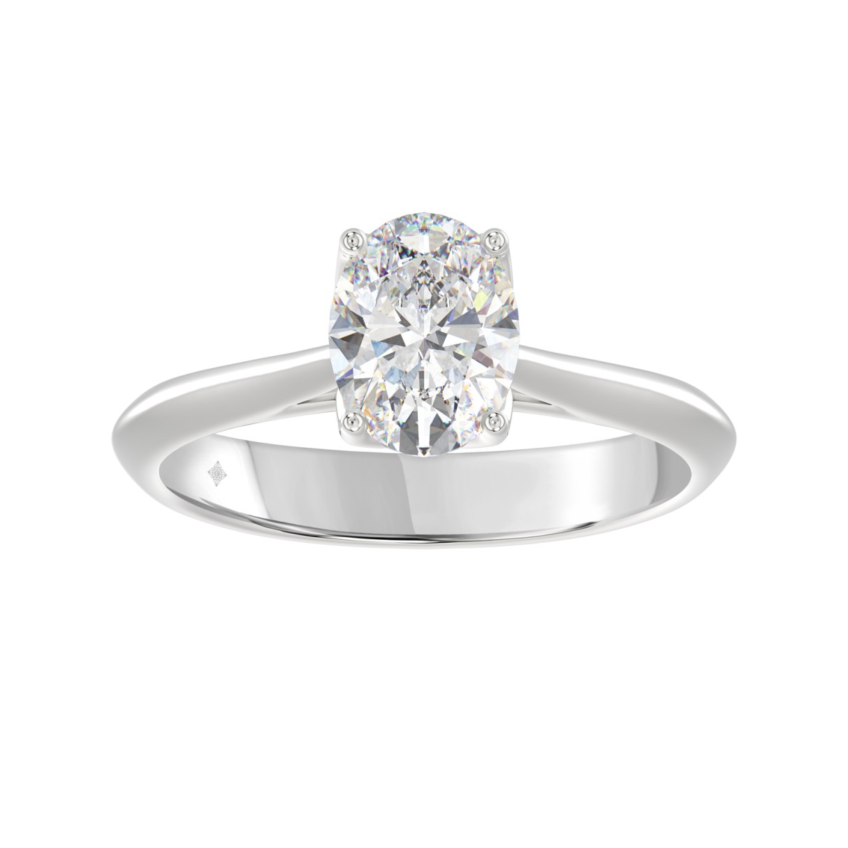 LADIES SOLITAIRE RING 1 1/2CT OVAL DIAMOND 14K WHITE GOLD 1 LADIES SOLITAIRE RING 1 1/2CT OVAL DIAMOND 14K WHITE GOLD - Image 1