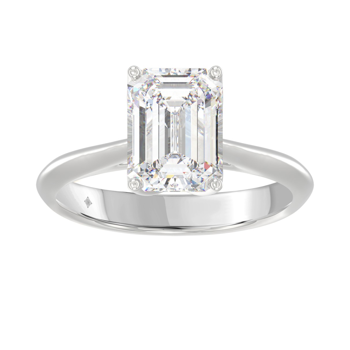 LADIES SOLITAIRE RING 3CT EMERALD DIAMOND 14K WHITE GOLD (CENTER STONE EMERALD DIAMOND 3CT ) 1 LADIES SOLITAIRE RING 3CT EMERALD DIAMOND 14K WHITE GOLD (CENTER STONE EMERALD DIAMOND 3CT ) - Image 1