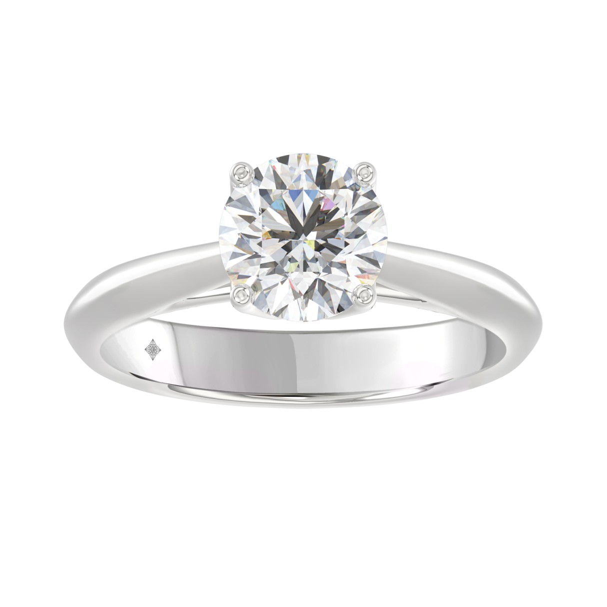 LADIES SOLITAIRE RING 1 1/2CT ROUND DIAMOND 14K WHITE GOLD 1 LADIES SOLITAIRE RING 1 1/2CT ROUND DIAMOND 14K WHITE GOLD - Image 1