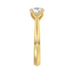 LADIES SOLITAIRE RING 1 1/2CT ROUND DIAMOND 14K YELLOW GOLD - Image 4