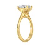 LADIES SOLITAIRE RING 3CT PEAR DIAMOND 14K YELLOW GOLD - Image 3
