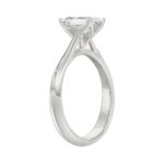 LADIES SOLITAIRE RING 1 1/2CT EMERALD DIAMOND 14K WHITE GOLD - Image 3