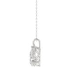 LADIES SOLITAIRE PENDANT WITH CHAIN 2CT PEAR DIAMOND 14K WHITE GOLD - Image 2