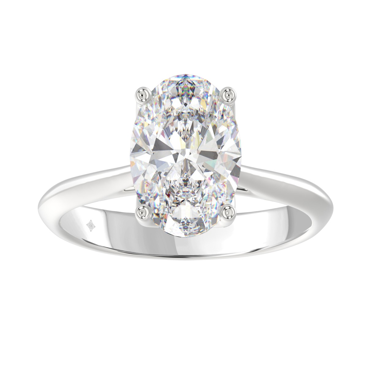 LADIES SOLITAIRE RING 3CT OVAL DIAMOND 14K WHITE GOLD 1 LADIES SOLITAIRE RING 3CT OVAL DIAMOND 14K WHITE GOLD - Image 1